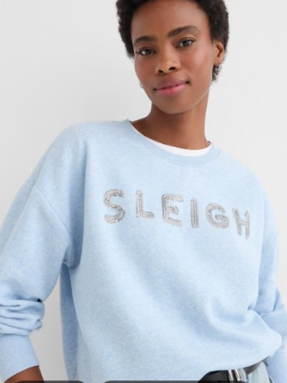 Like New LOFT Sleigh Sequin Sweatshirt XL